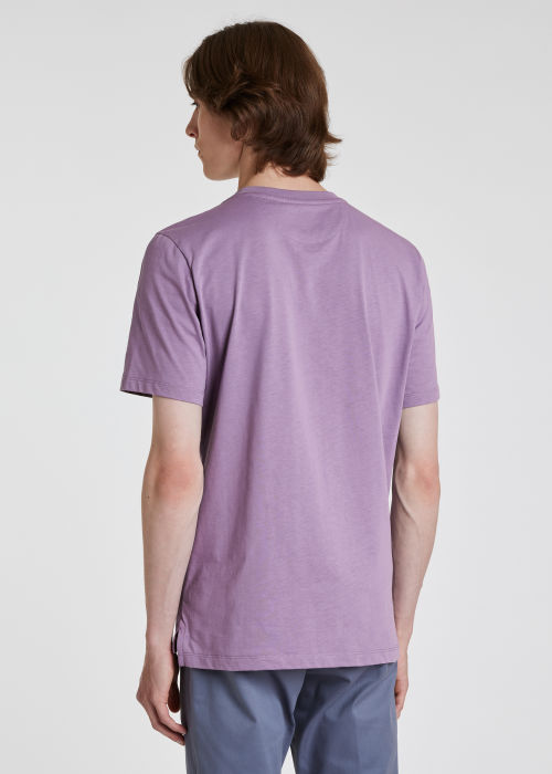 Model View - Men's Purple 'Paint Splatter' Cotton T-Shirt Paul Smith