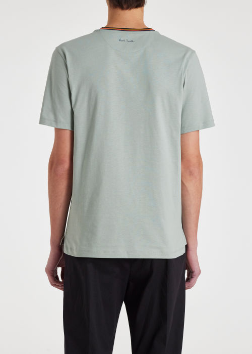 Men's Pale Green 'Artist Stripe' Collar T-Shirt