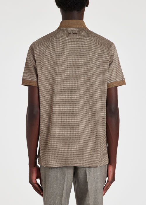 Model View - Beige Contrast Collar Polo Shirt Paul Smith