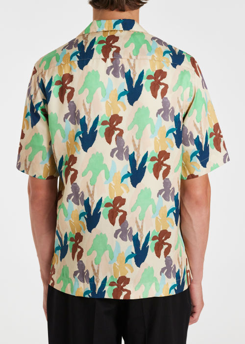 Model View - Men's Multi-Colour 'Iris' Print Lyocell Shirt Paul Smith