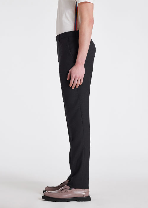 Model View - Men's Slim-Fit Grey Wool 'A Suit To Travel In' Trousers by Paul Smith