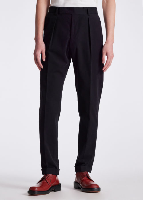 Men's Slim-Fit Black Wool 'A Suit To Travel In' Pants