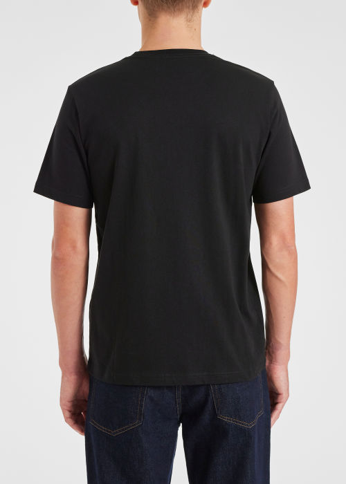 Model view - Men's Slim-Fit Black 'Sticker Skull' Print T-Shirt Paul Smith