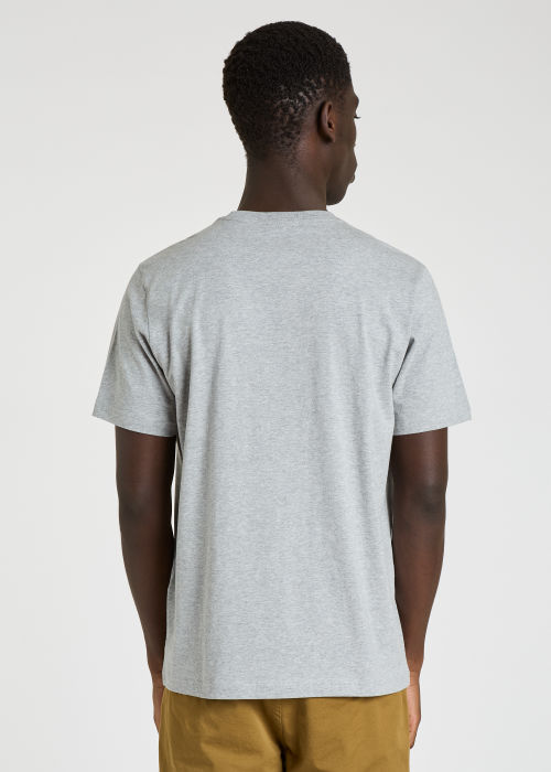 Men's Grey Marl Cotton Zebra Logo T-Shirt