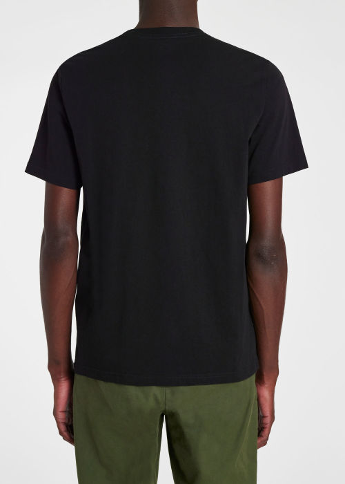 Model View - Black 'Dino' Cotton T-Shirt by Paul Smith
