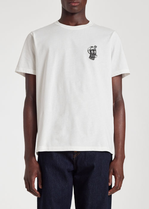Model view - Men's White 'Spray Can' Print T-Shirt Paul Smith