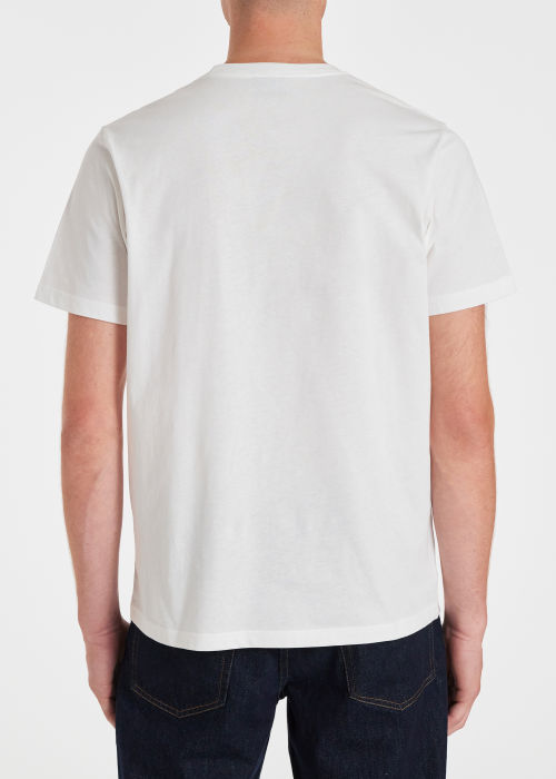 Men's White 'Skull Face' Print Cotton T-Shirt