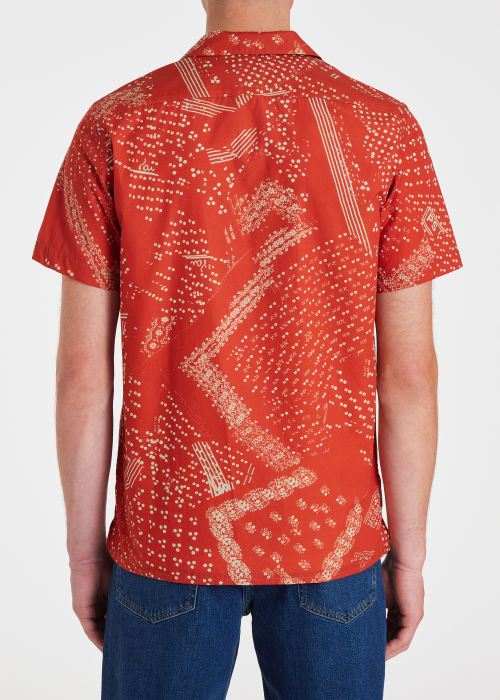 Model View - Men's Red 'Bandana' Print Cotton Shirt Paul Smith