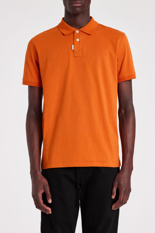 Model Wear - Orange Cotton Polo Shirt Paul Smith