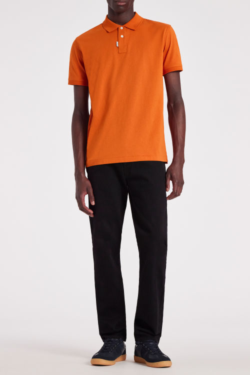 Model Wear - Orange Cotton Polo Shirt Paul Smith