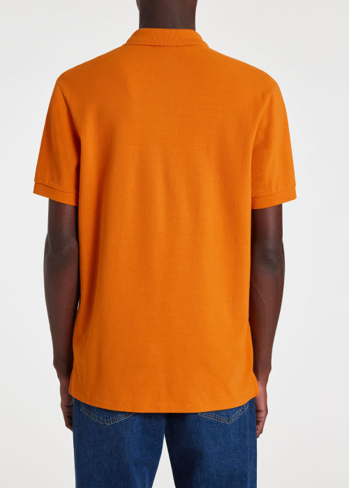 Model View - Men's Orange Organic Cotton Zebra Polo Shirt Paul Smith