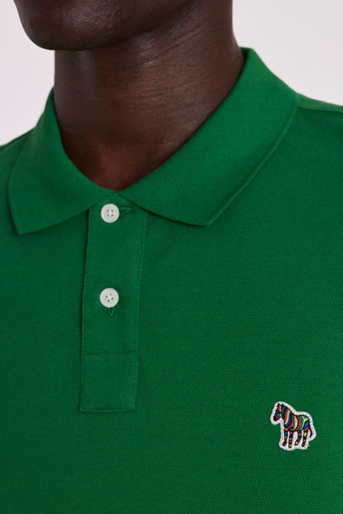 Model view - Men's Green Organic Cotton Zebra Polo Shirt Paul Smith