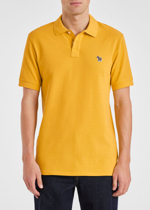 Model view - Men's Yellow Organic Cotton Zebra Polo Shirt Paul Smith