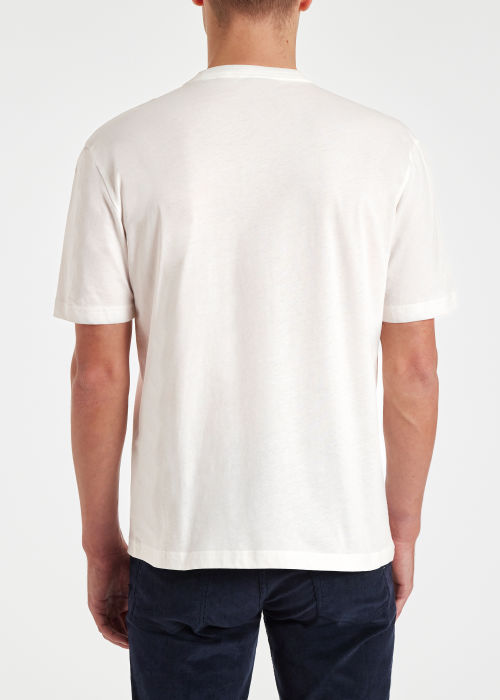 Model View - Ecru Chest Stripe T-Shirt Paul Smith