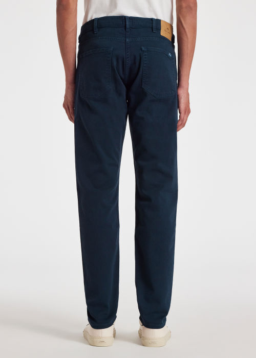Tapered-Fit Garment Dyed Navy Jeans