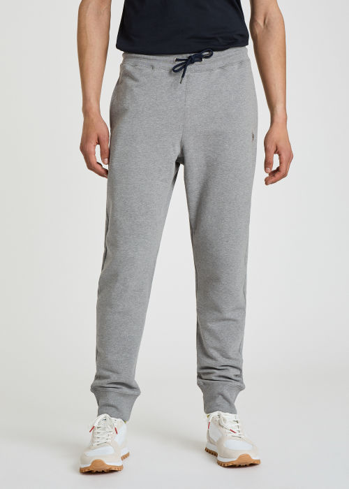 Men's Grey Zebra Logo Cotton Sweatpants