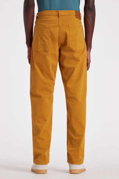 Men's Relaxed-Fit Gold Cotton-Twill Jeans