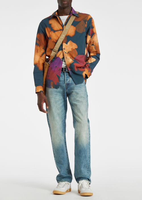 Model View - Men's Cotton 'Marsh Marigold' Shirt Paul Smith