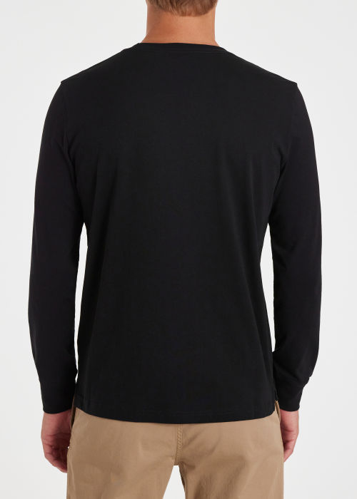 Men's Black Zebra Logo Long-Sleeve T-Shirt