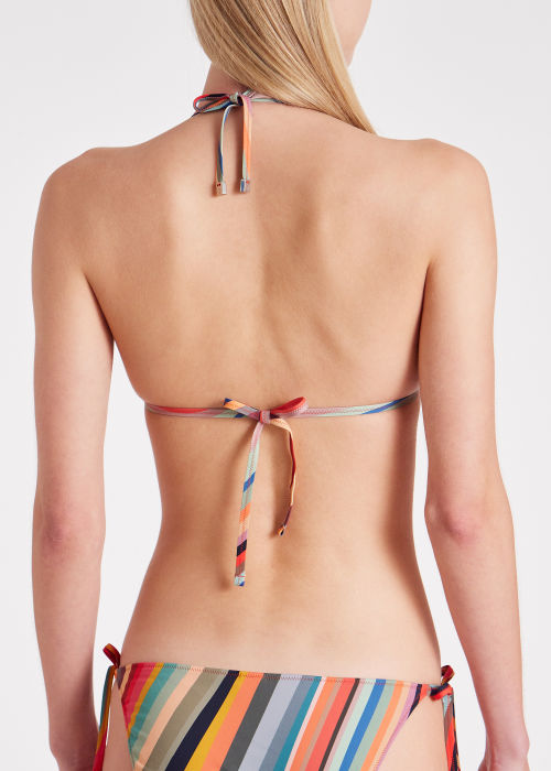 Model View - Women's 'Swirl' Print Triangle Bikini Top by Paul Smith