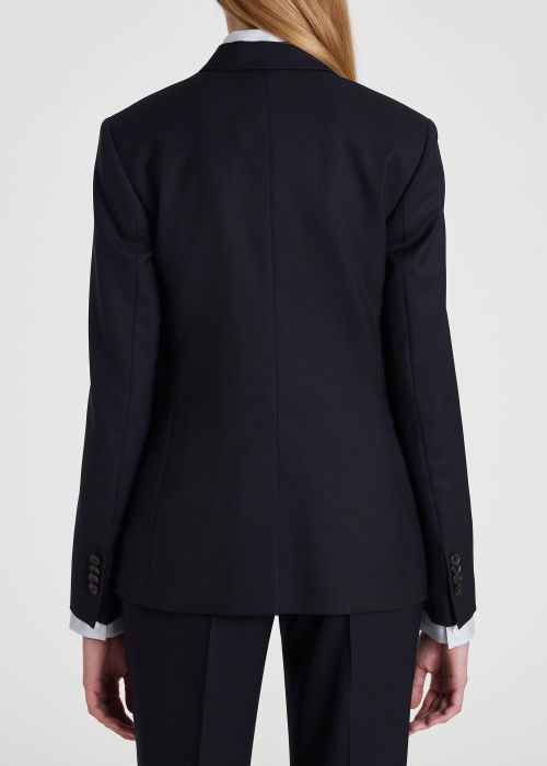 A Suit To Travel In - Women's Navy One-Button Wool Blazer