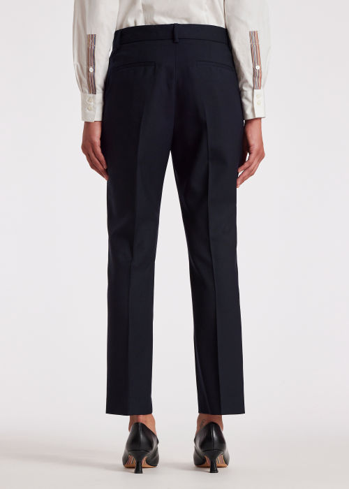 A Suit To Travel In - Women's Slim-Fit Navy Wool Pants