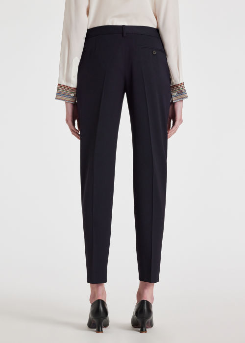 Model View - Women's Damson Tapered-Fit Wool Trousers Paul Smith