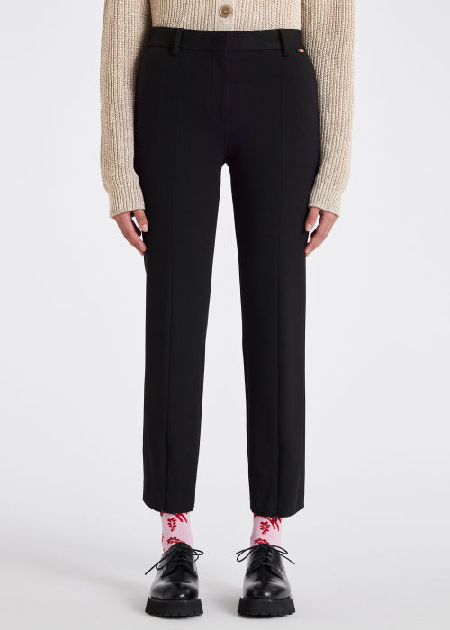 Women's Black Ponte-Jersey Slim-Fit Trousers