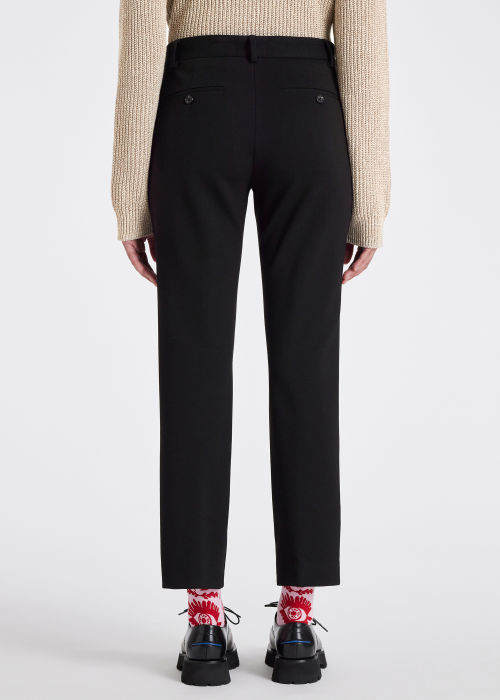 Women's Black Ponte-Jersey Slim-Fit Trousers