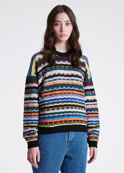 Women's Blue Fairisle Wool-Blend Sweater