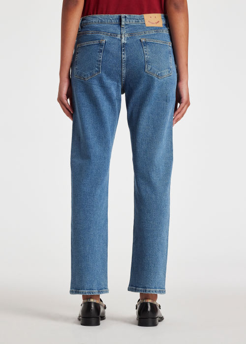 Model View - Women's Mid Wash Straight-Fit 'Happy' Jeans Paul Smith