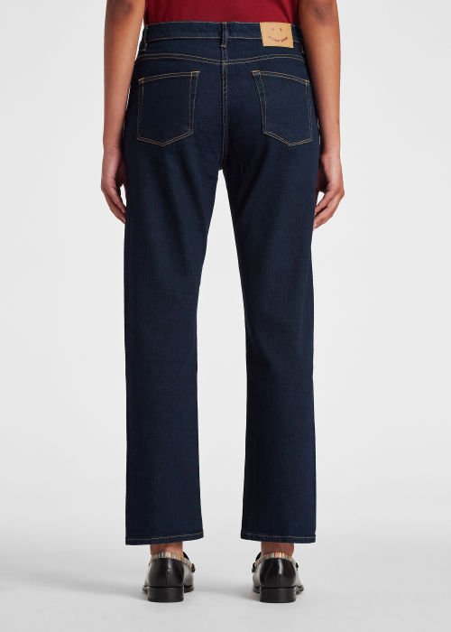 Model View - Women's Indigo Wash Straight-Fit 'Happy' Jeans Paul Smith
