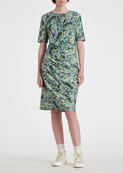 Model View - Women's Green 'Stargazing' Midi Dress Paul Smith