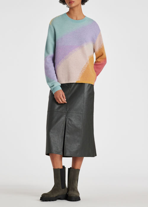 Model View - Women's Wool-Alpaca 'Spray Swirl' Sweater Paul Smith
