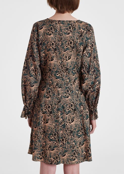 Model View - Women's Teal Bridleway Dress Paul Smith
