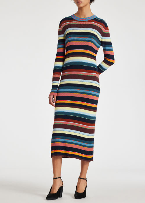Women's Multi Stripe Knitted Dress