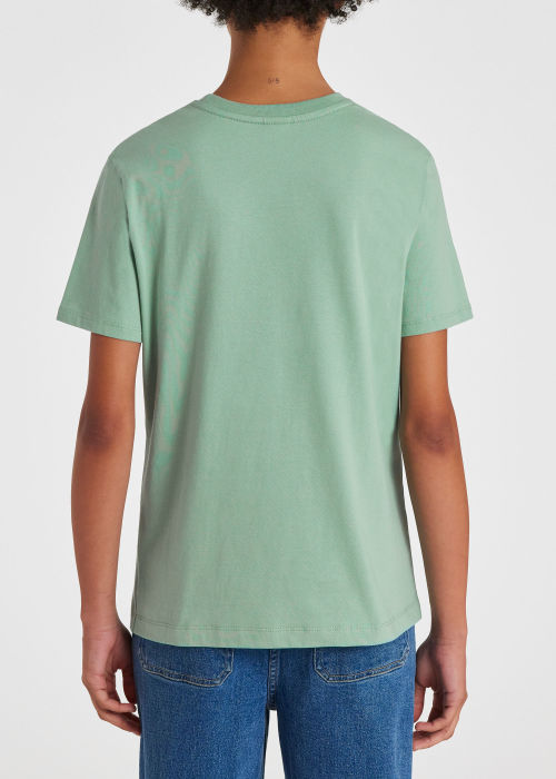 Model View - Women's Mint Green Cotton Zebra T-Shirt Paul Smith