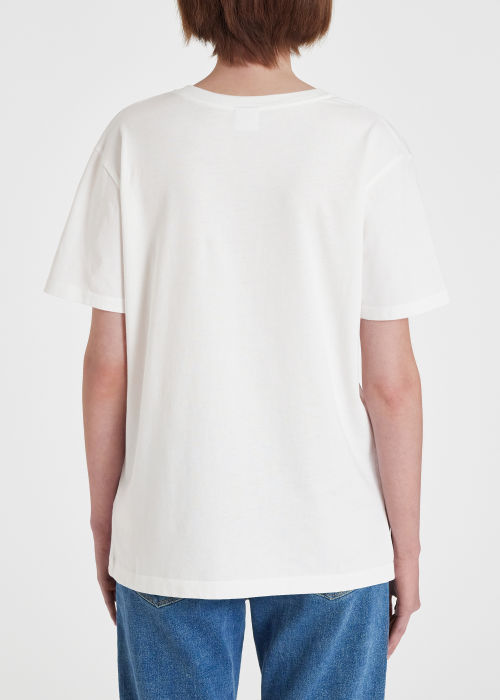 Model View - Women's White Cotton 'Spring' T-Shirt Paul Smith
