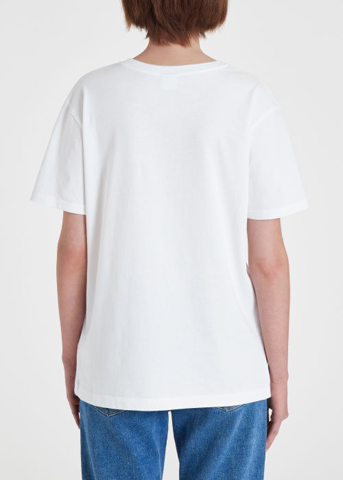 Model View - Women's White 'Sausage Dog' T-Shirt Paul Smith