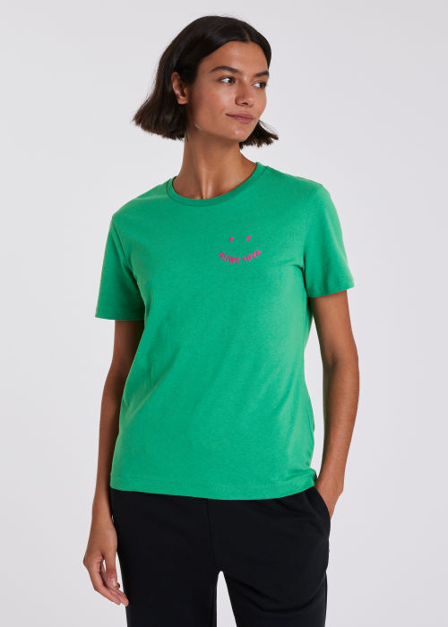 Tee-shirt Vert Emeraude "Happy" en Coton