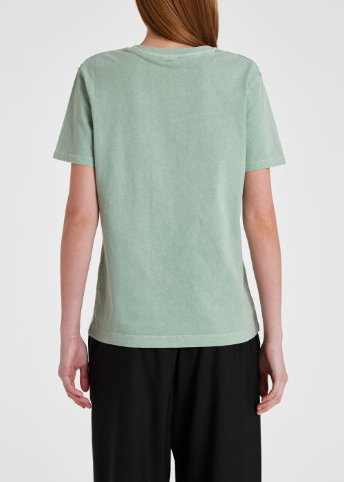 Model View - Women's Mint Green 'Happy' T-Shirt Paul Smith