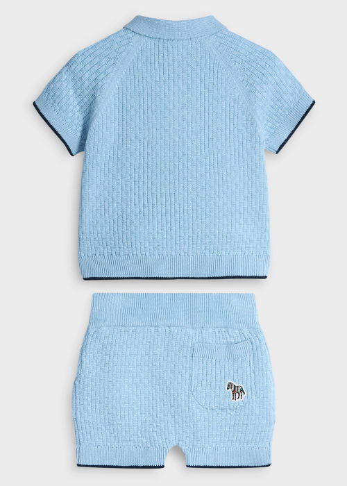 Product view - Babies Blue Knitted T-Shirt & Short Set