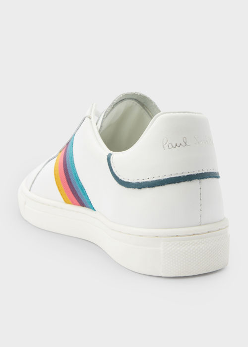 Product view - White 'Artist Stripe' Lace Up Trainers