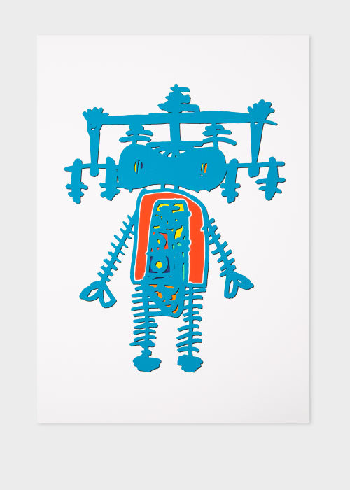 Blue 'Emmerich' Robot Print by Diego Fortunato