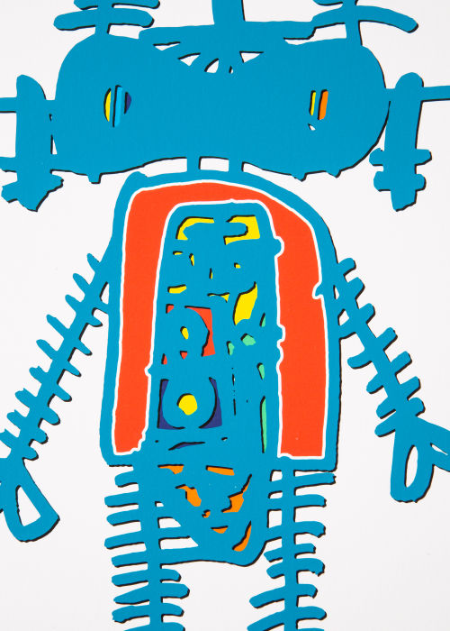 Blue 'Emmerich' Robot Print by Diego Fortunato