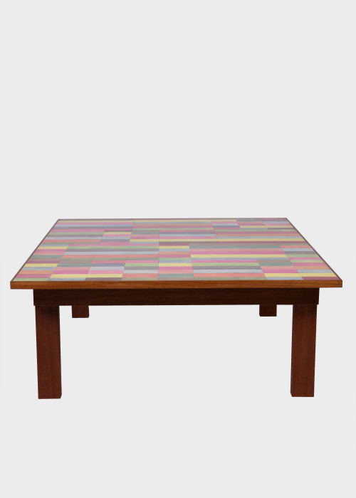 1960's 'Multicolour Rectangles' Mahogany Table by Barry Daniels for DANAD Design