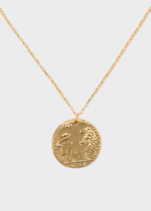'Il Leone Medallion' Gold Plated Chain Necklace by Alighieri