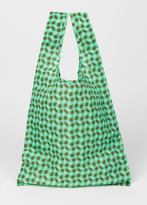 BAGGU Green Wavy Gingham Standard Reusable Bag