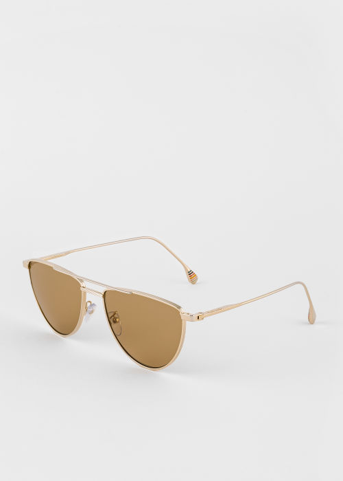 Product view - Shiny Gold 'Garner' Sunglasses Paul Smith