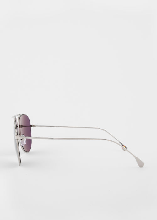 Side view - Shiny Silver 'Dylan' Sunglasses Paul Smith